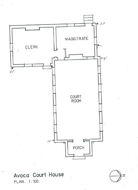 Meausured drawing of Avoca Court House