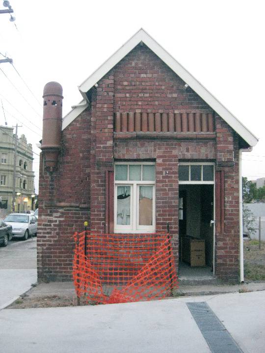 Former Ferry Terra Cotta & enamel brickworks office albert Street brunswick west facade with door open