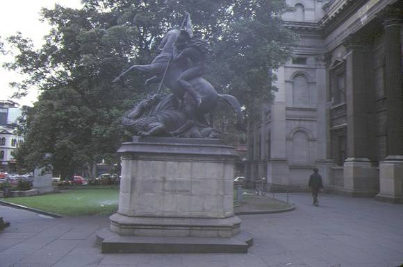 state library of victoria & national museum complex statue of st george & the dragon jan 1985