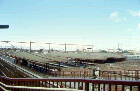 north melbourne railway station complex view from platform one sw sep1998