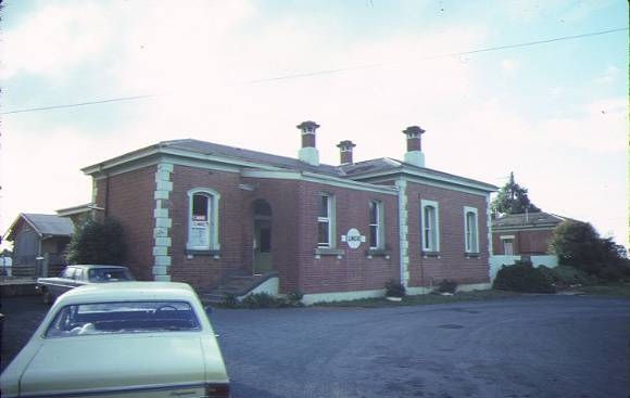 elmore railway station & water tower front view jul1984