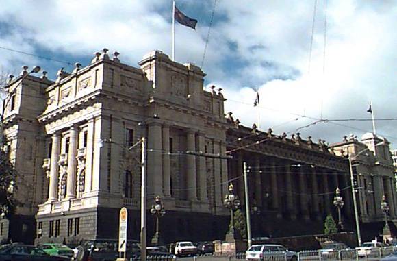 parliamant house grounds works & fences spring street melbourne view from spring street