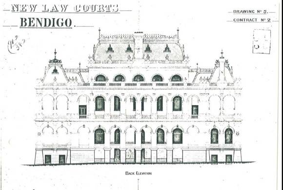 Bendigo Law Courts historic drawings