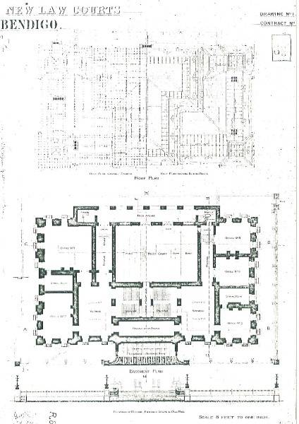 Bendigo Law Courts historic drawings