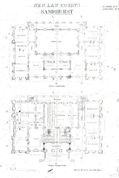 Bendigo Law Courts historic drawings