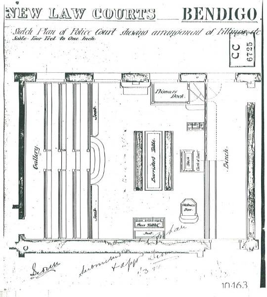 Bendigo Law Courts historic drawings