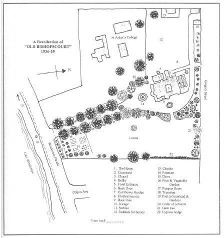 Figure 2.06: The layout of the original Bishopscourt property in the 1930s. - Ballarat Heritage Precincts Study, 2006