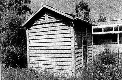 Portable timber lock-up. Main rd Eltham - Shire of Eltham Heritage Study, 1992