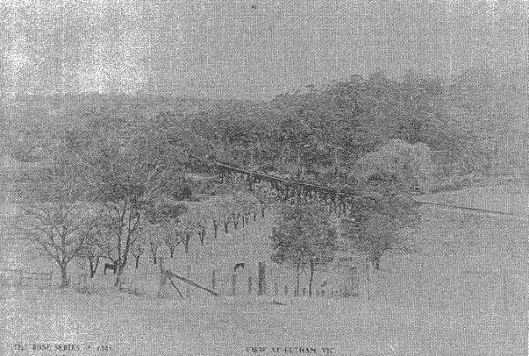 Railway Timber Trestle Bridge, Panther Place - ROSE POSTCARD TAKEN AFTER ELECTRIFICATION IN 1926
