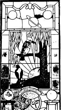 Ballarat Observatory04 - Leaded glass window in the Oddie Building - Ballarat Conservation Study, 1978