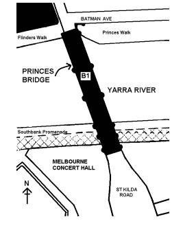 princes bridge over yarra river melbourne plan