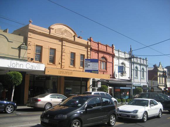 High Street looking west from Stuart Street